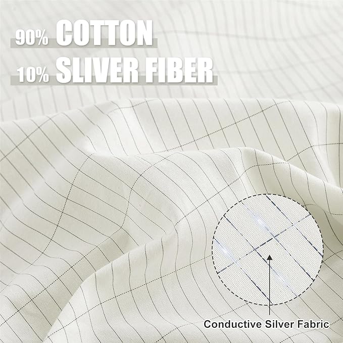 Grounding Cotton Bed Sheet with Silver Fiber - Better Sleep, Less Stress, Natural Recovery | Premium Earthing Sheet