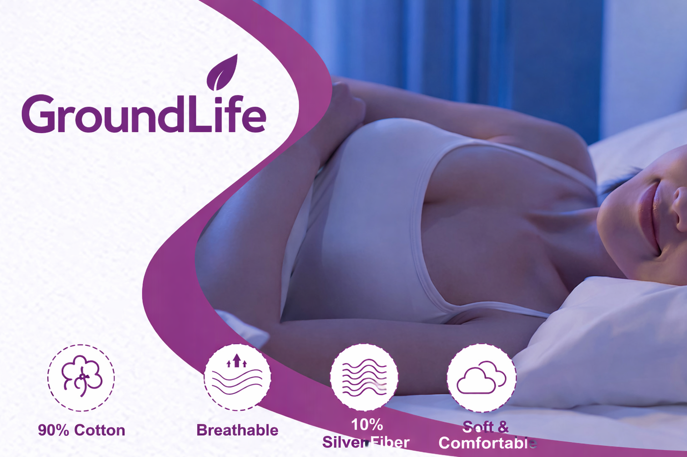 Grounding Cotton Bed Sheet with Silver Fiber - Better Sleep, Less Stress, Natural Recovery | Premium Earthing Sheet